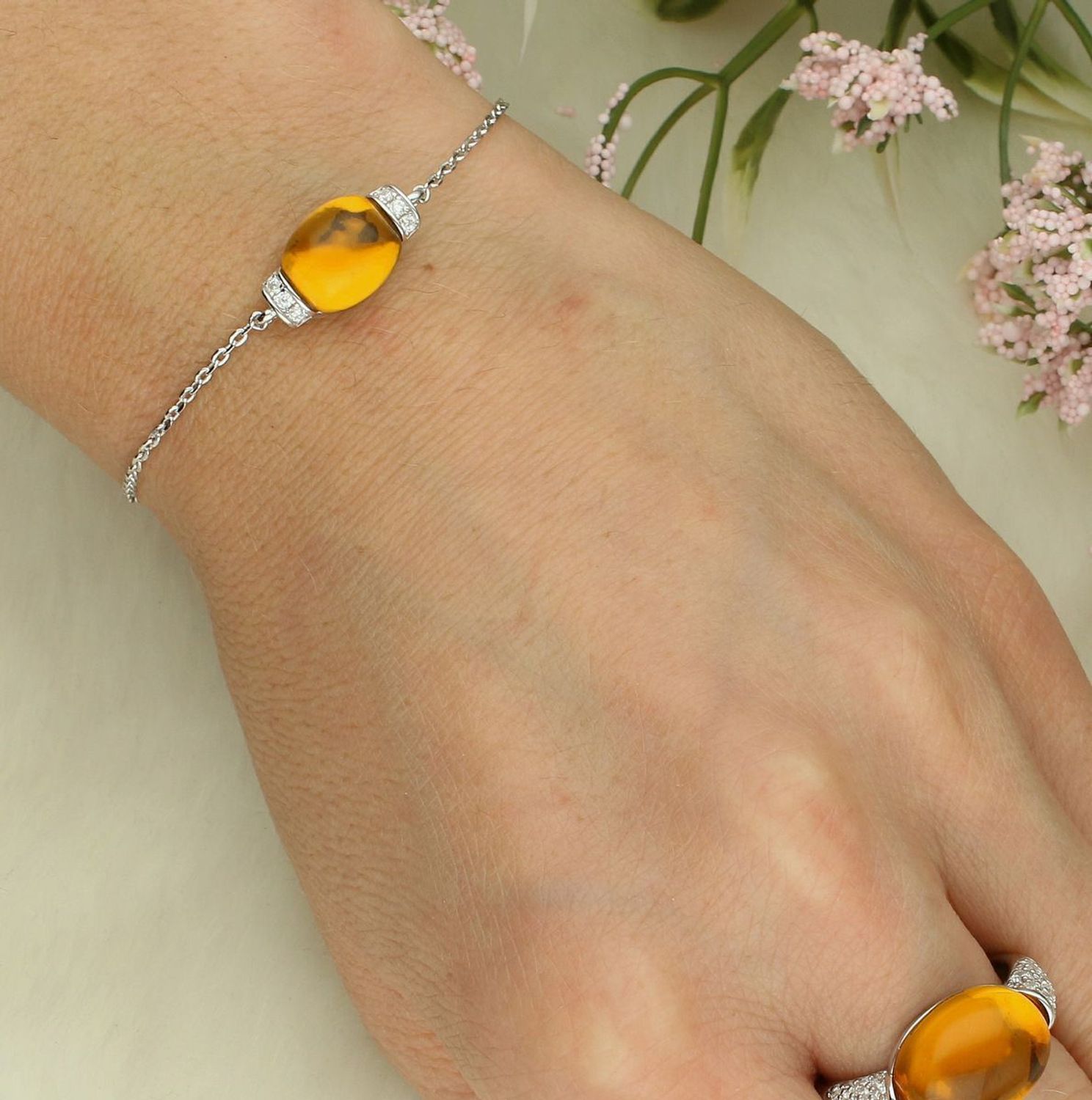 Pierścionek damski srebrny 925 z kamieniem w kolorze bursztynu Nomination Myradiance 241501 041 010 .png